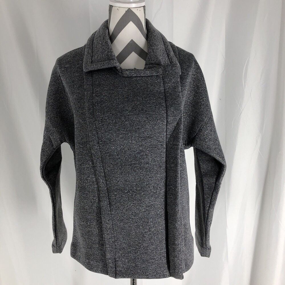 Robert Rodriguez Kate Neoprene Moto Jacket Size Medium Heather Gray Zip Front